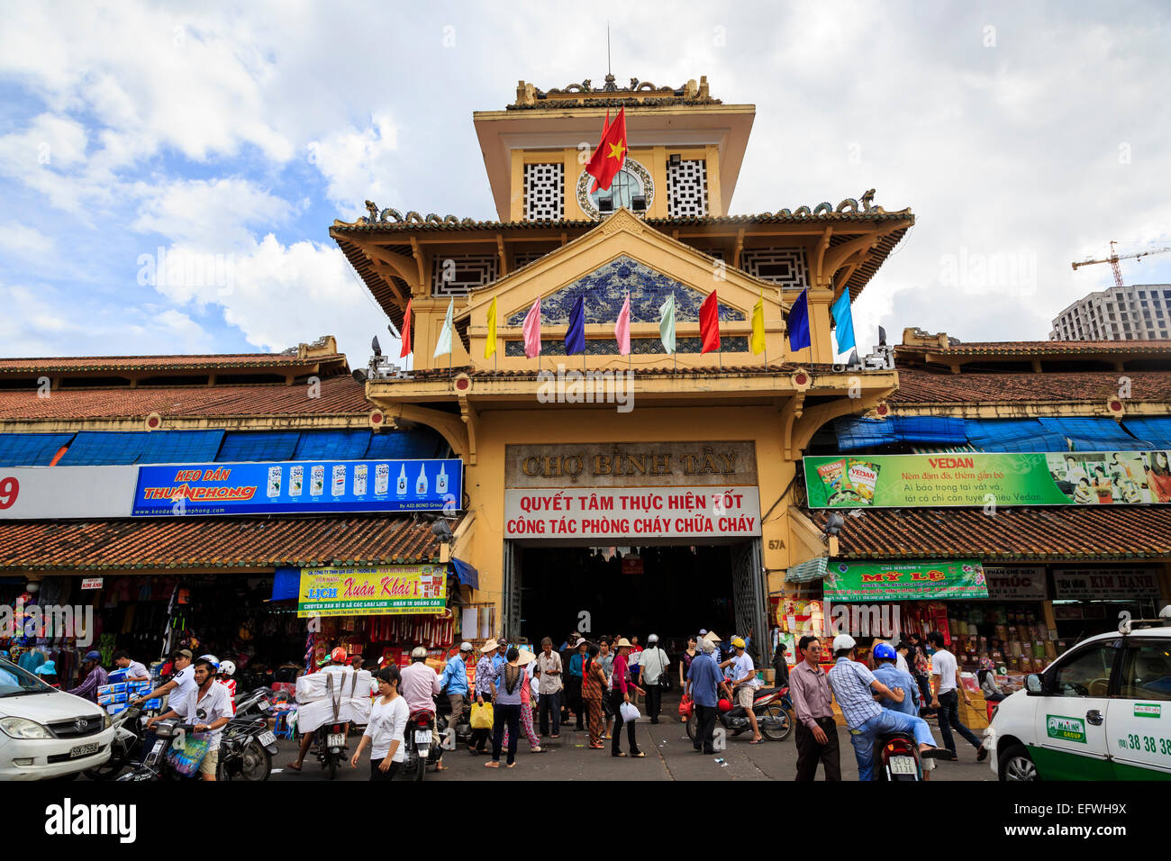 Marché Binh Tay, le marché central de Cho Lon dans le District 6, Ho Chi Minh Ville (Saigon), Vietnam. Banque D'Images