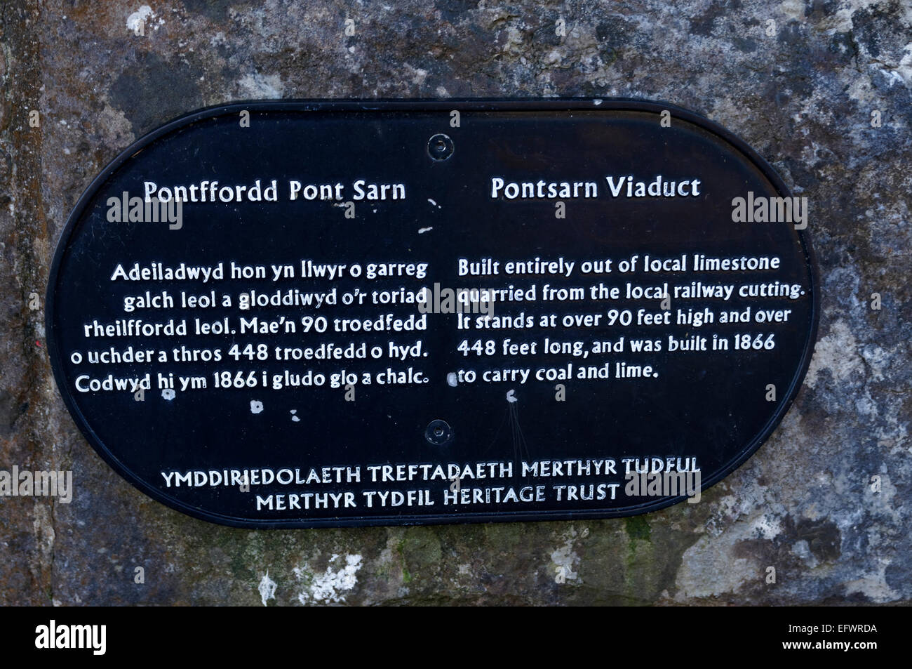 Avis sur Pontsarn Viaduc près de Merthyr Tydfil, parc national de Brecon Beacons, Pays de Galles, Royaume-Uni. Banque D'Images