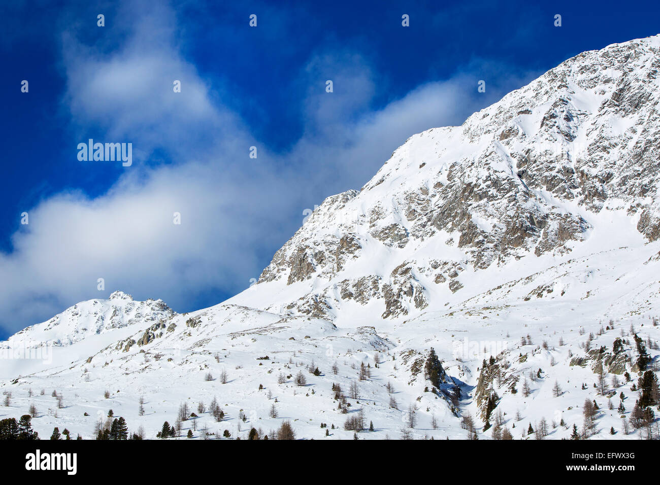 Paysage de montagne dans les Alpes autrichiennes avec du beau temps et ciel bleu Banque D'Images