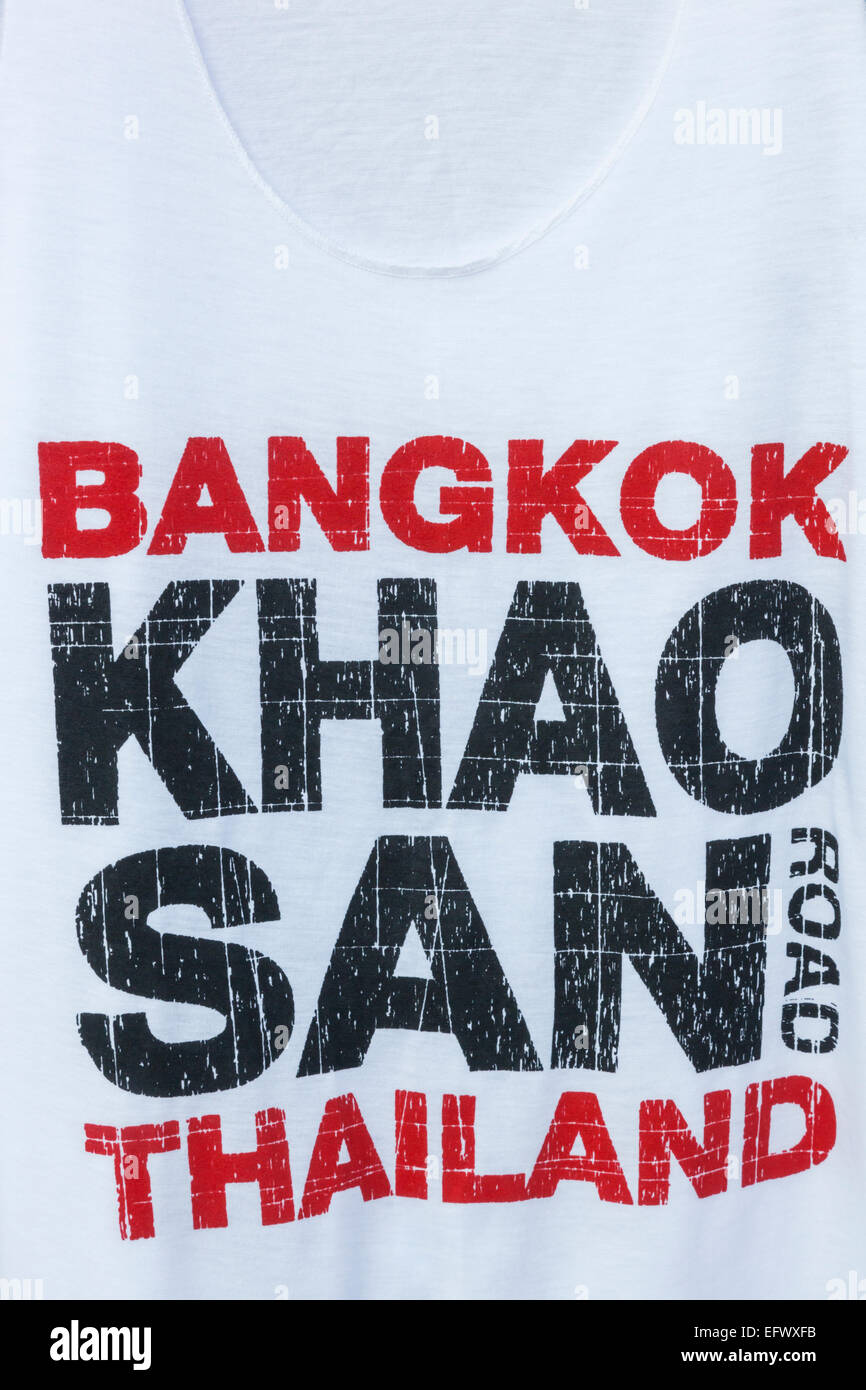 Thaïlande, Bangkok, Khaosan Road, Détail de T-shirt sur Khaosan Road Banque D'Images