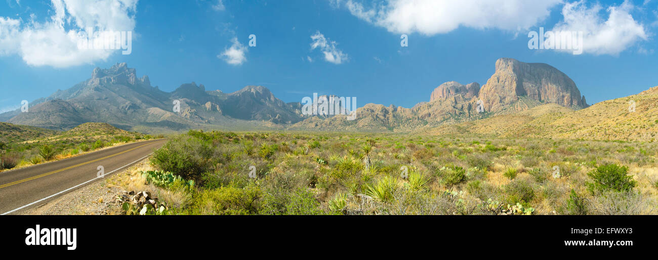 Des géants dans le désert - Les montagnes Chiso et bassin, Texas Banque D'Images