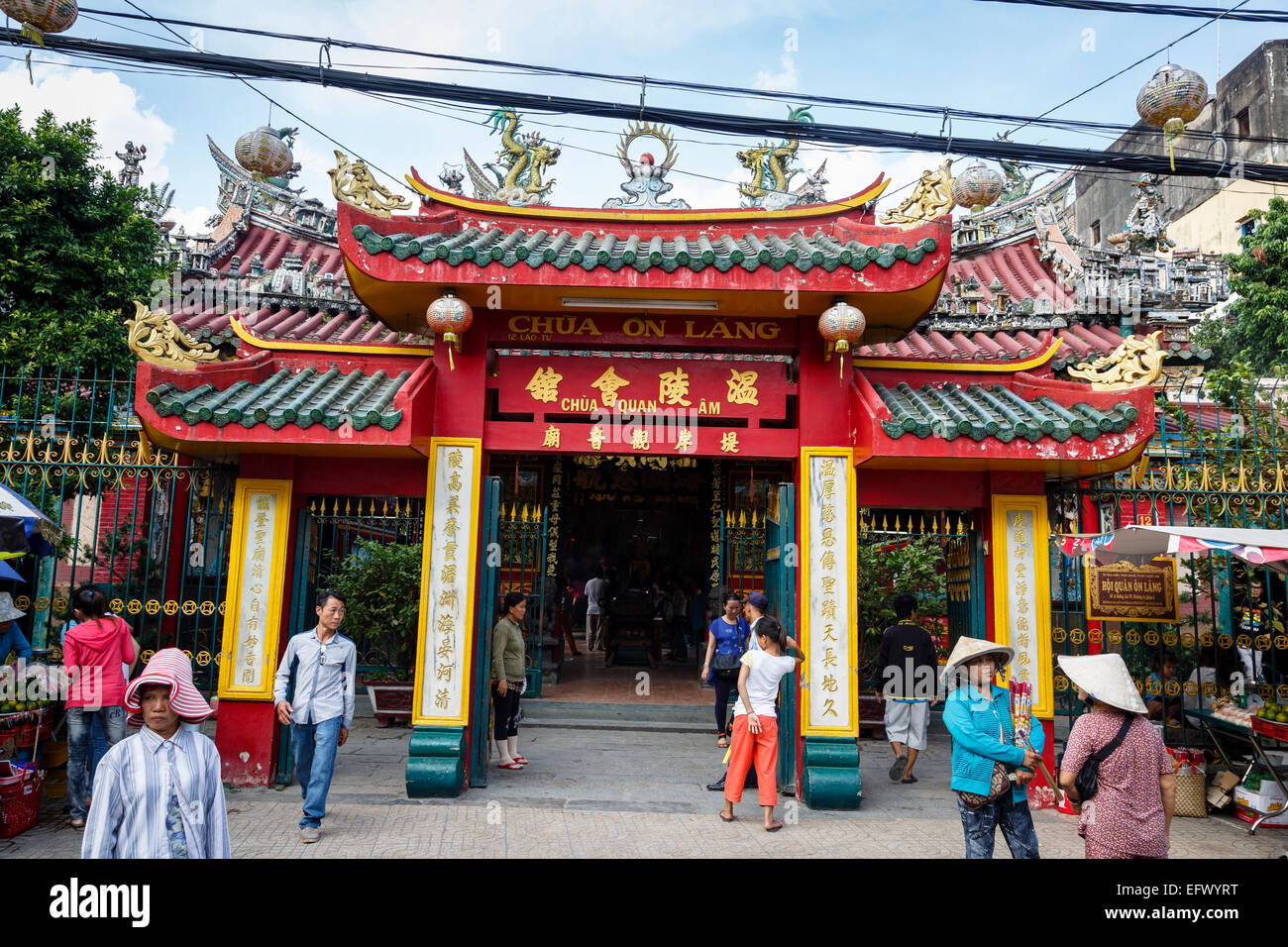 Quan Am Pagoda de Cholon (Chinatown), Ho Chi Minh Ville (Saigon), Vietnam. Banque D'Images