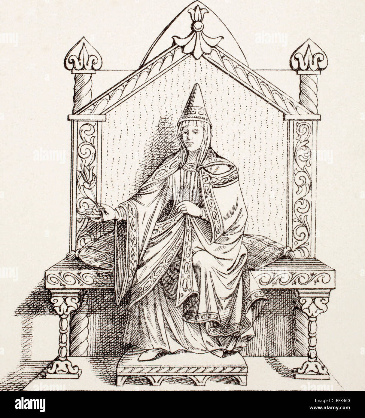 Mathilde de Toscane, 1046 - 1115. La noblesse italienne, fille de Boniface III, partisan du Pape Grégoire VII au cours de la querelle des investitures. Banque D'Images