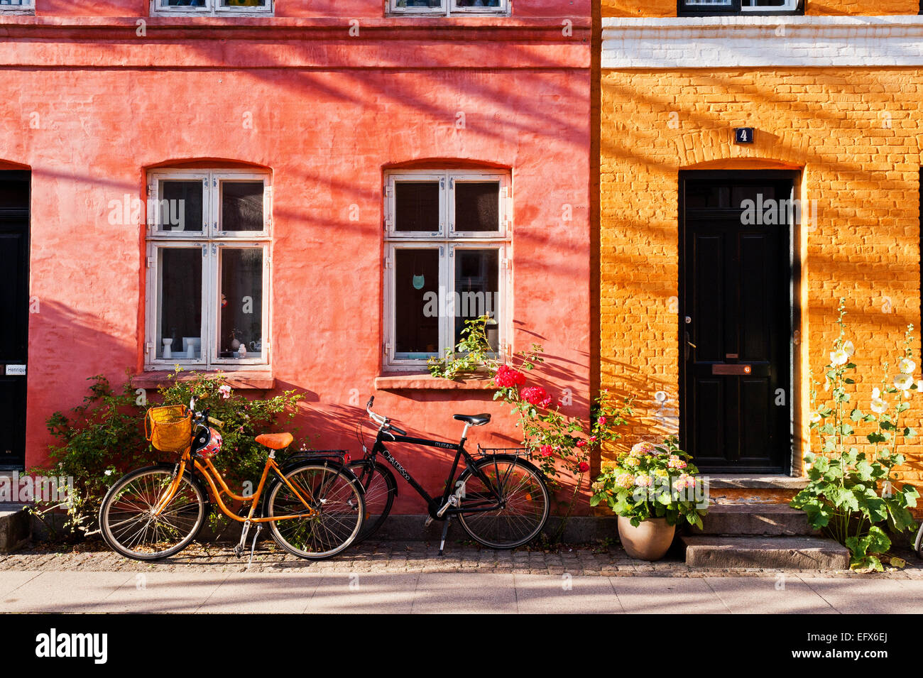 Scène de rue de Copenhague colorés Banque D'Images