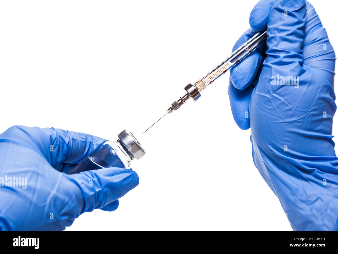 Médecin de plus en plus d'un vaccin contre les isolés d'injection Banque D'Images