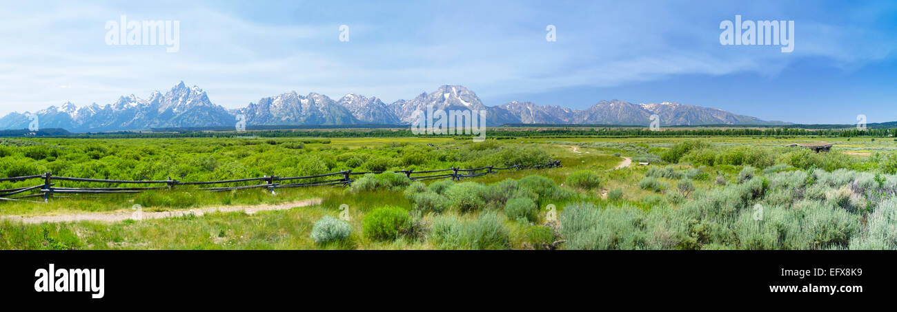 Vue panoramique de la chaîne Teton, Wyoming Banque D'Images