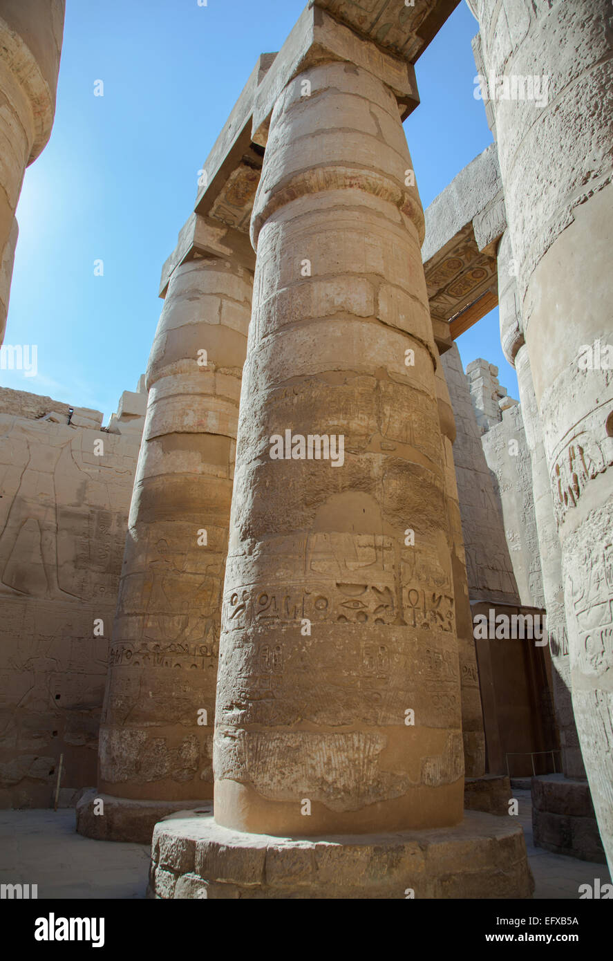 Temple de Karnak à Louxor, Egypte Banque D'Images