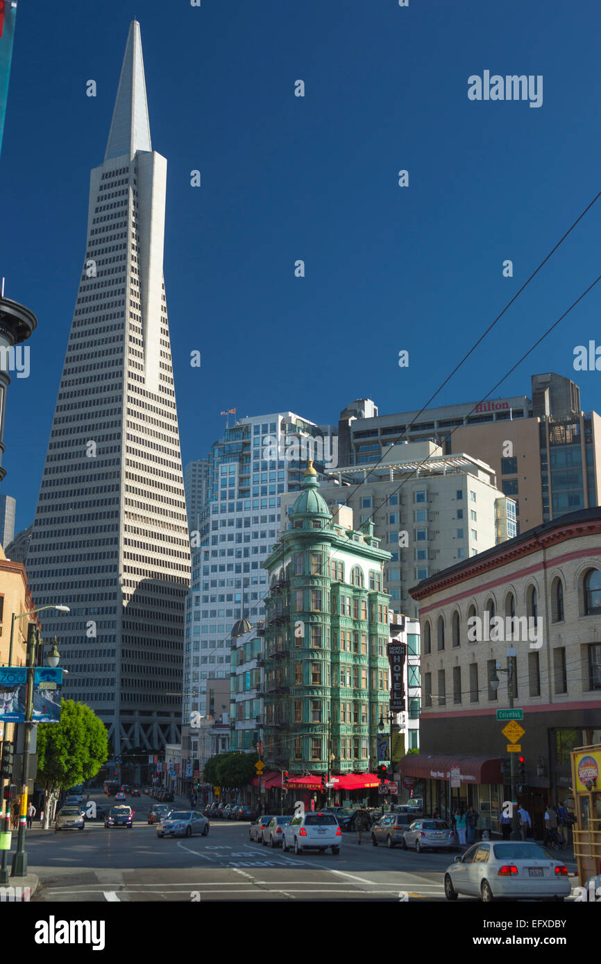 Bâtiment SENTINELLE TRANSAMERICA PYRAMID TOWER KEARNY STREET SAN FRANCISCO CALIFORNIA USA Banque D'Images
