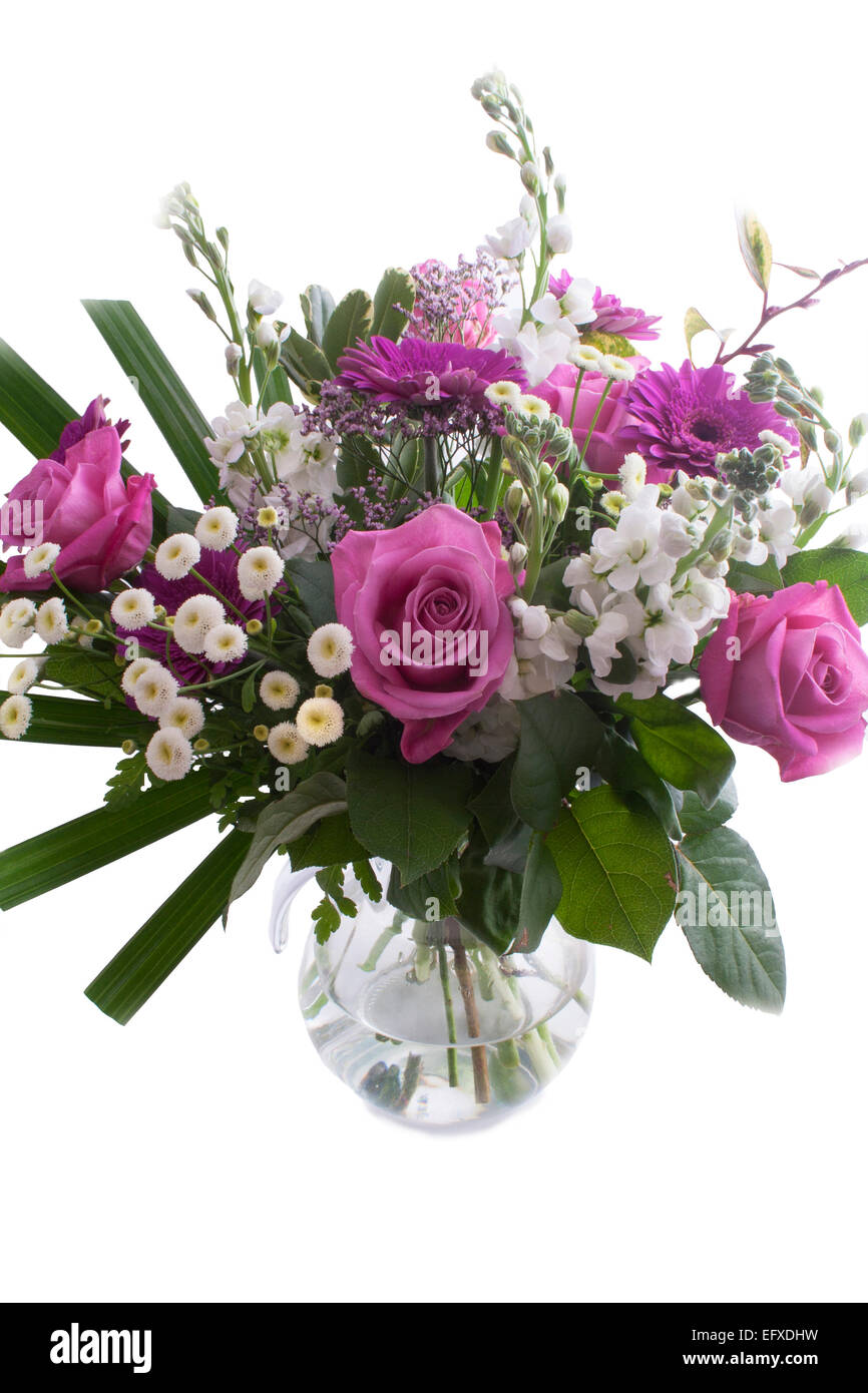 Rose Bouquet de fleurs de pentecôte droit mixte Banque D'Images
