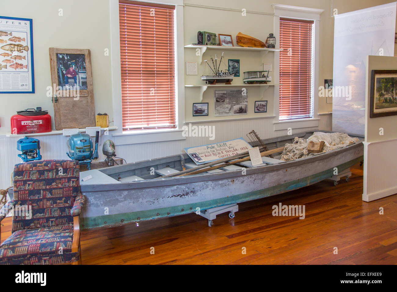 Pièces d'intérieur de la Floride Maritime Museum dans le village de pêcheurs historique de Cortez en Floride Banque D'Images