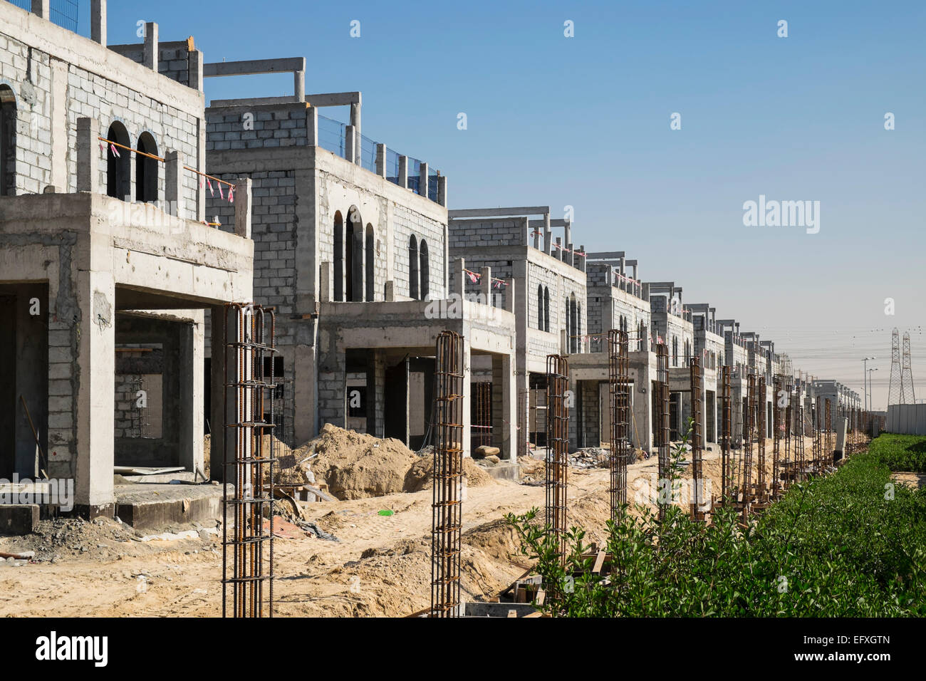 La construction de nouvelles villas de luxe à Dubaï Émirats Arabes Unis Banque D'Images