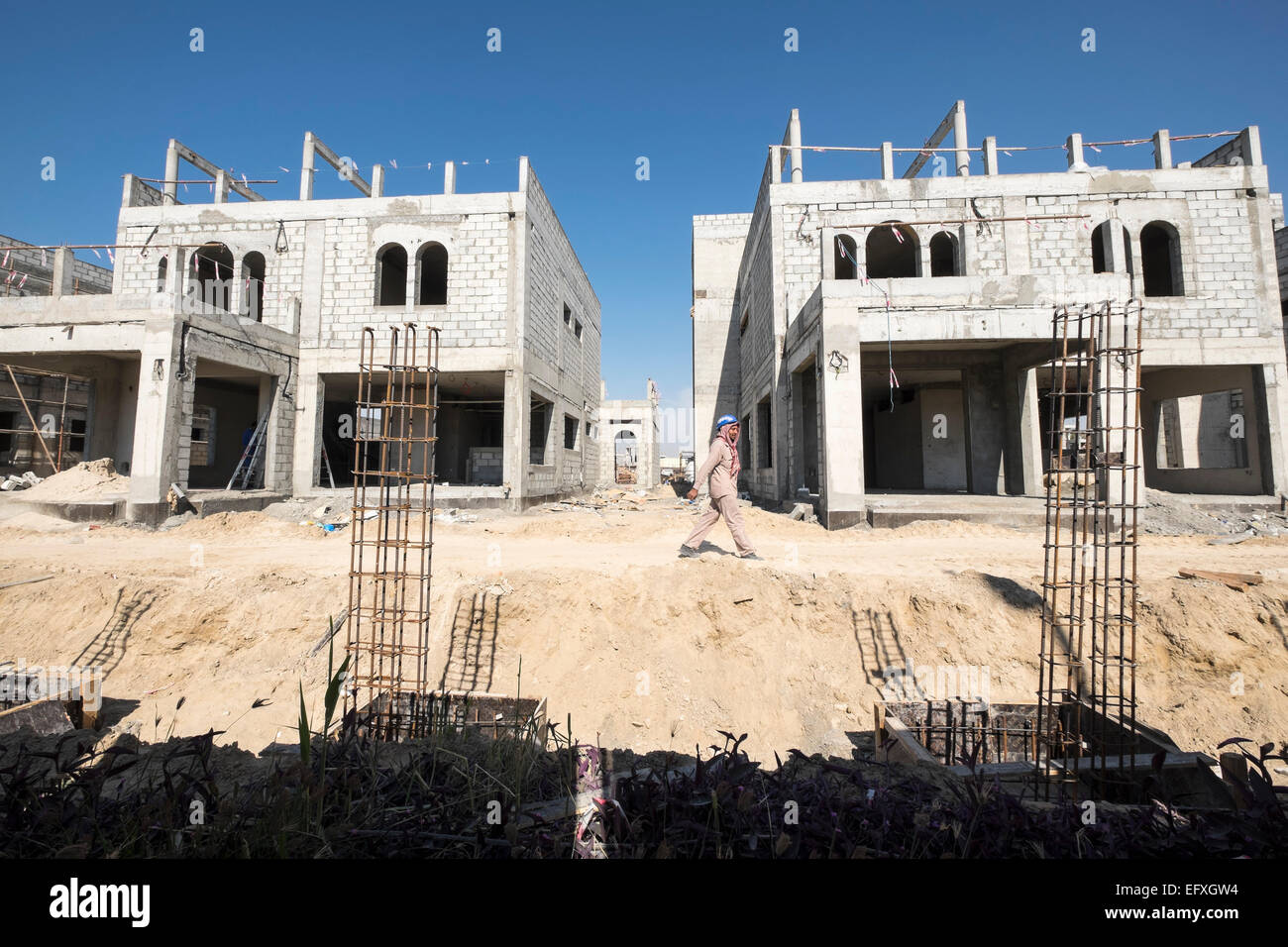 La construction de nouvelles villas de luxe à Dubaï Émirats Arabes Unis Banque D'Images