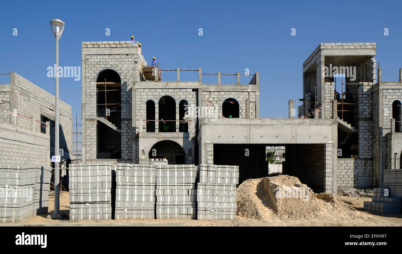 Construction de villa de luxe à Dubaï Émirats Arabes Unis Banque D'Images