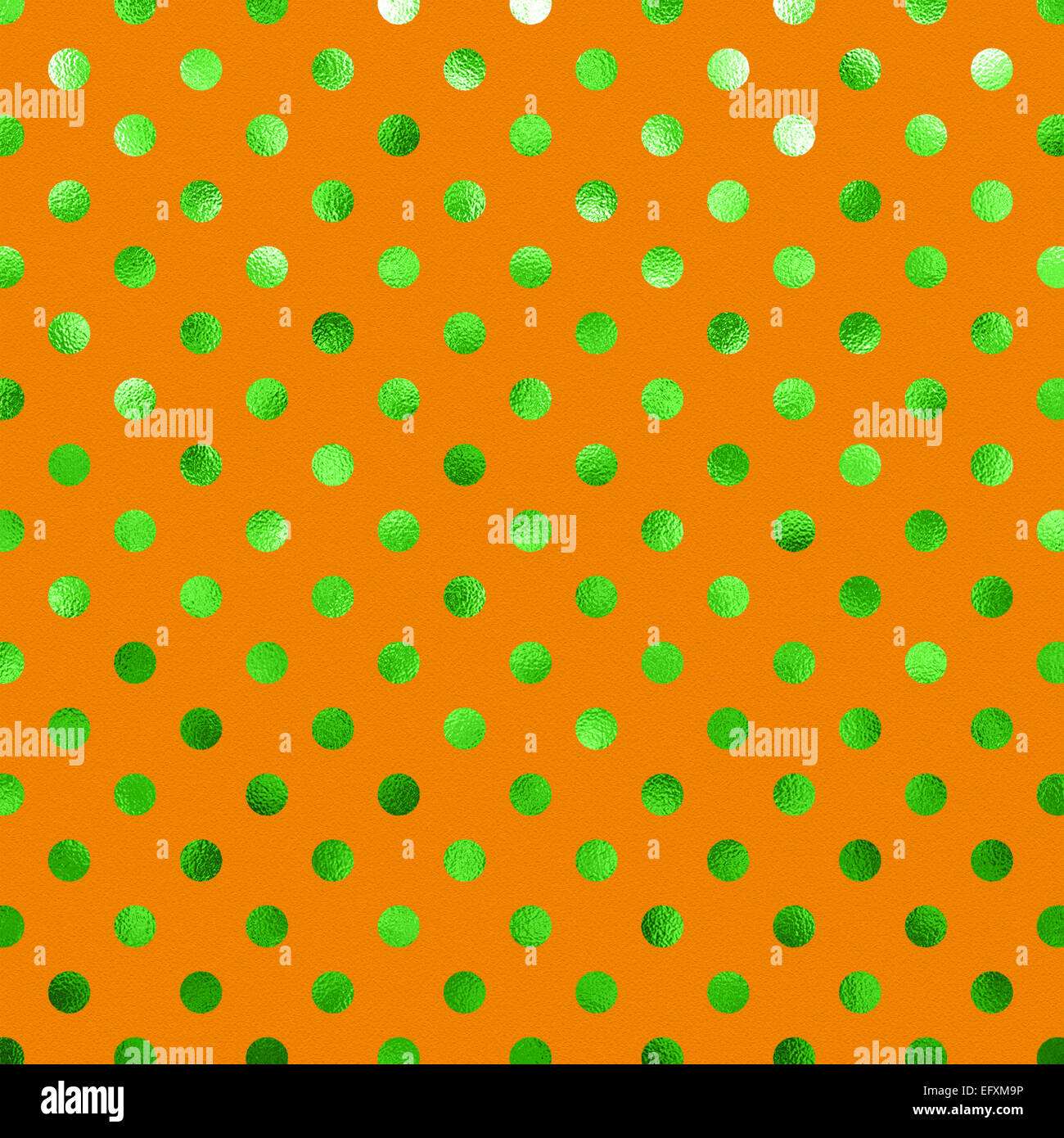 Geen Orange feuille métallique motif à pois Swiss Dots papier texture fond couleur Banque D'Images