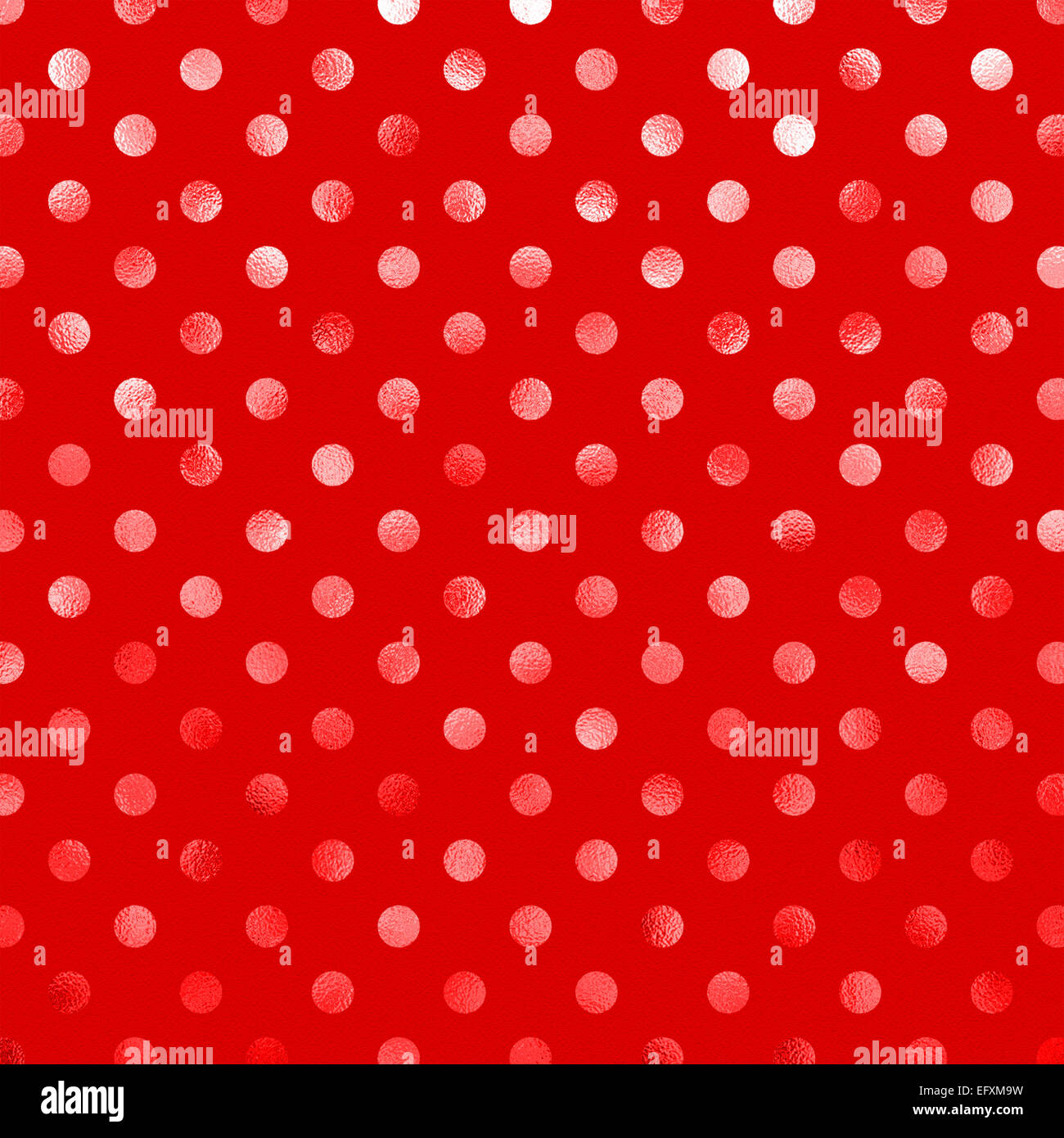 Feuille métallique rouge motif à pois Swiss Dots papier texture fond couleur Banque D'Images