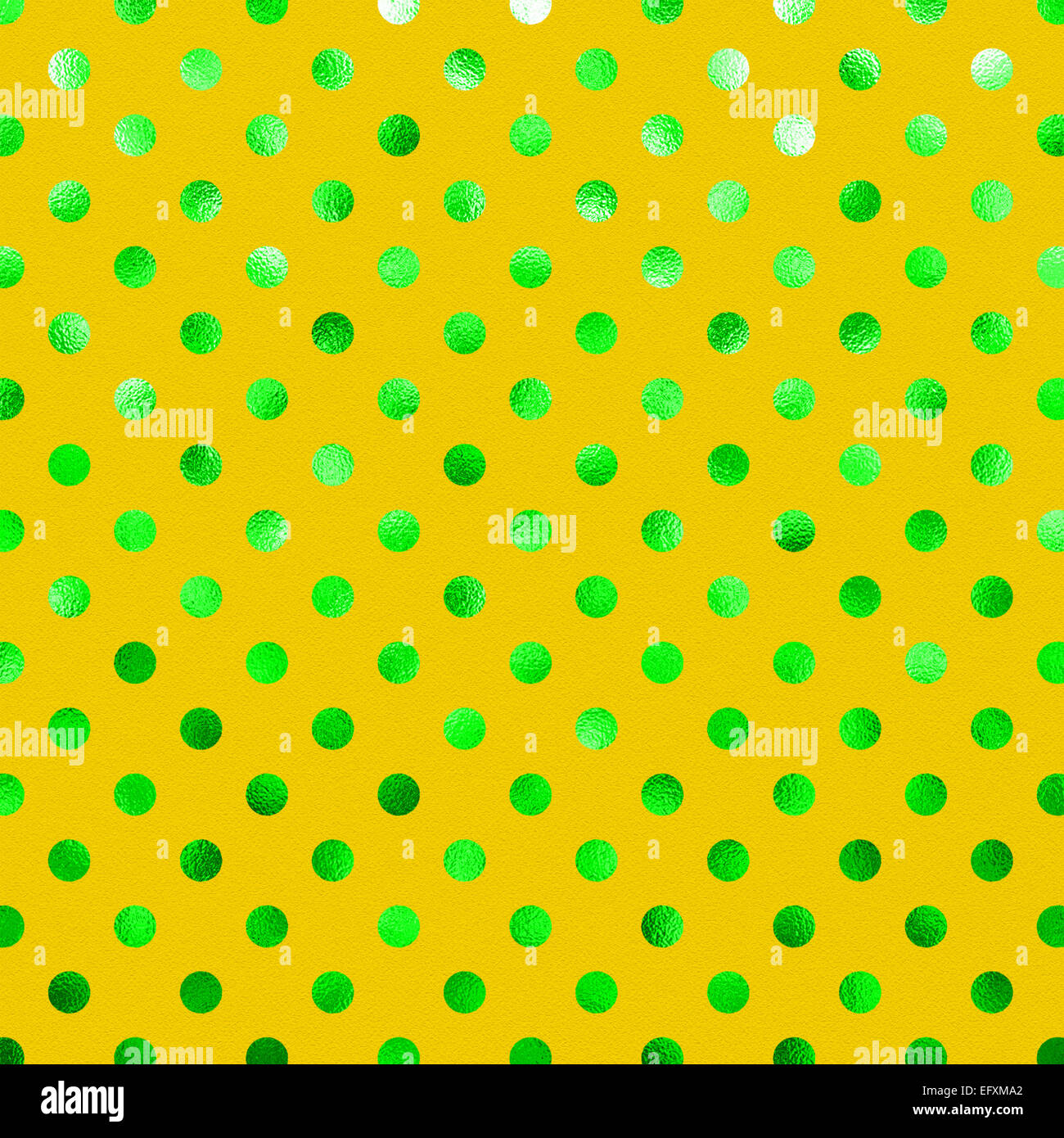 Jaune Vert feuille métallique motif à pois Swiss Dots papier texture fond couleur Banque D'Images