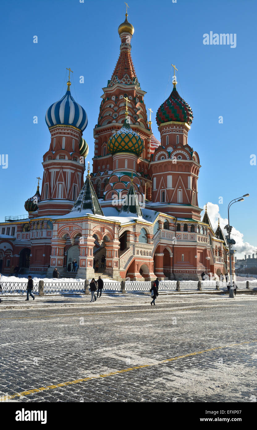 La Basilique St Basile - le patrimoine culturel mondial de l'UNESCO. La Russie, Moscou, la place Rouge. Banque D'Images