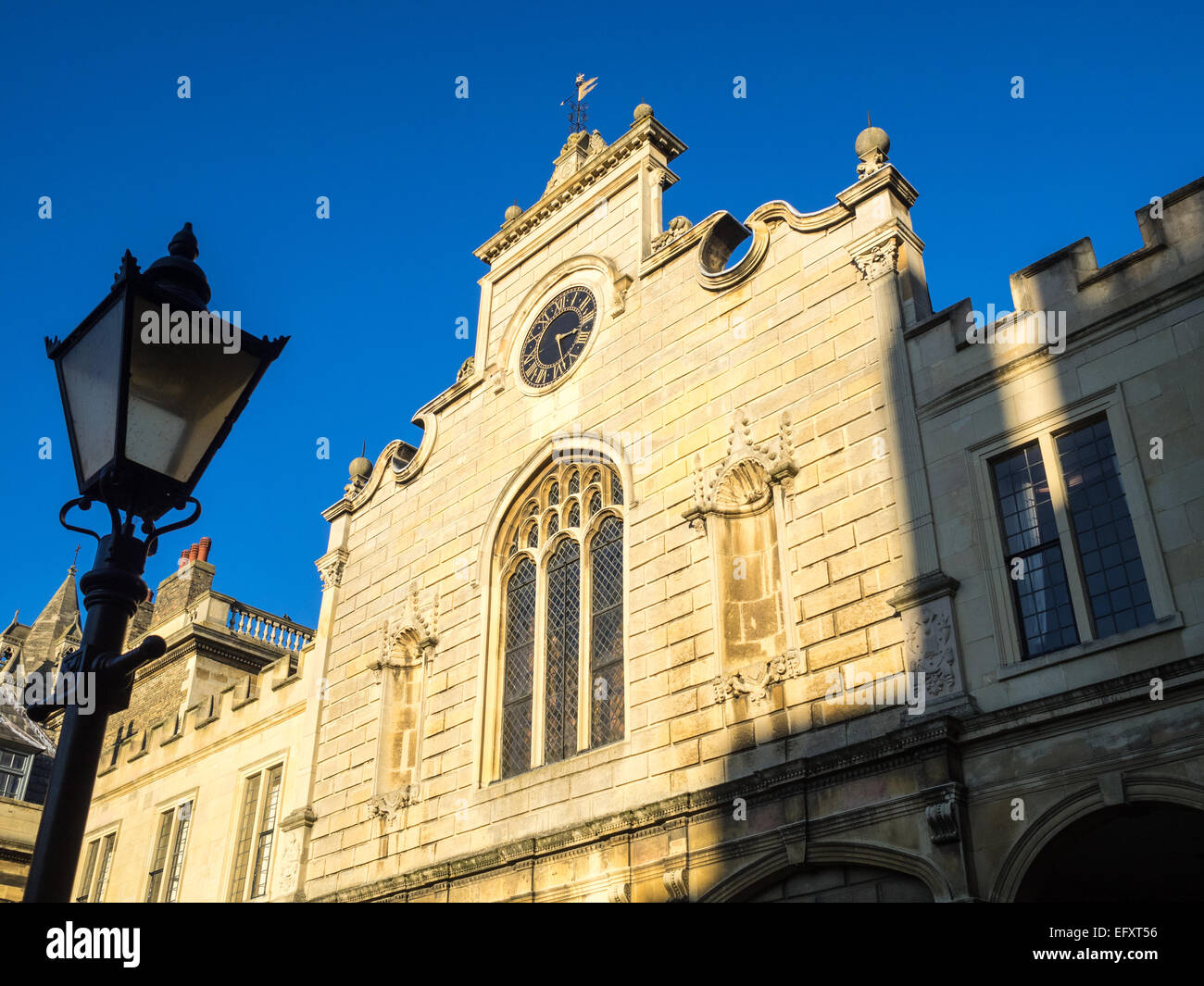 La tour de l'horloge, Peterhouse College, Université de Cambridge, Royaume-Uni Banque D'Images