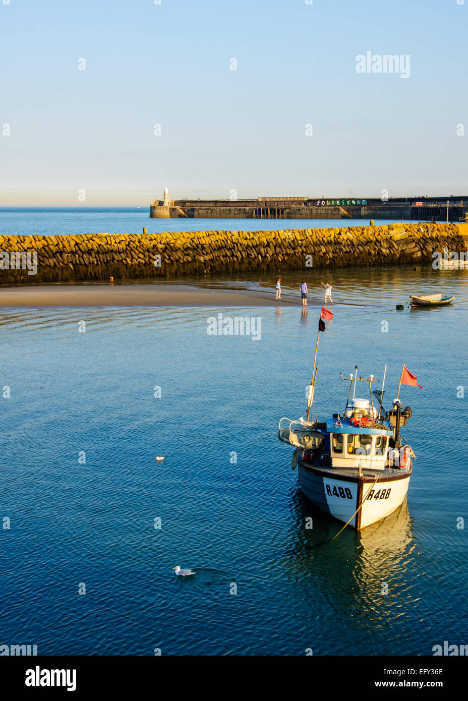 Le port de Folkestone, Kent, England, UK Banque D'Images