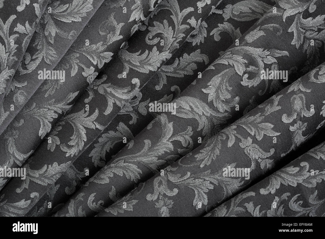 Damask, ondulé black pattern texture background Banque D'Images