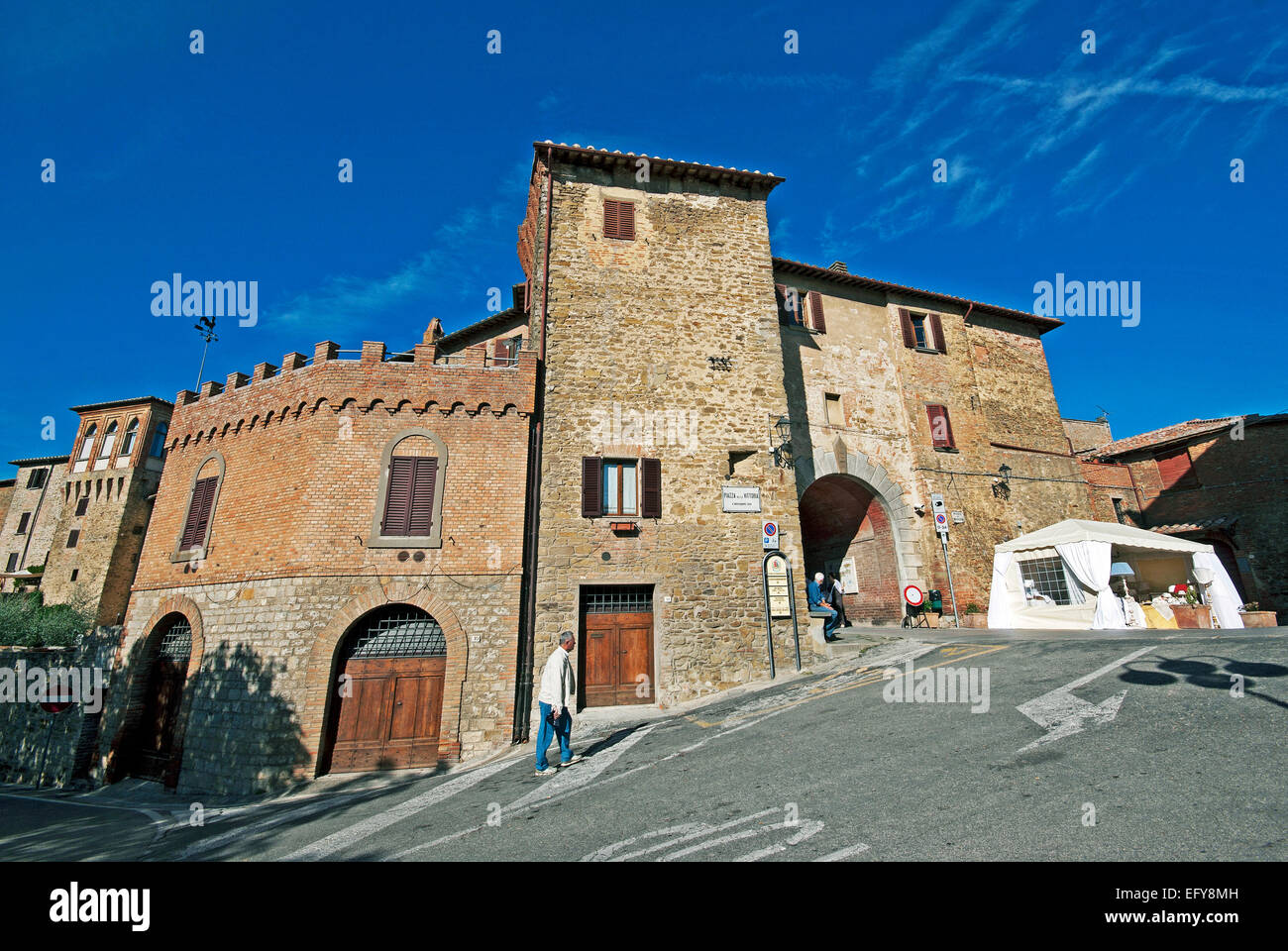 Village de Panicale, Porta Perugina, Ombrie, Italie, Europe Banque D'Images