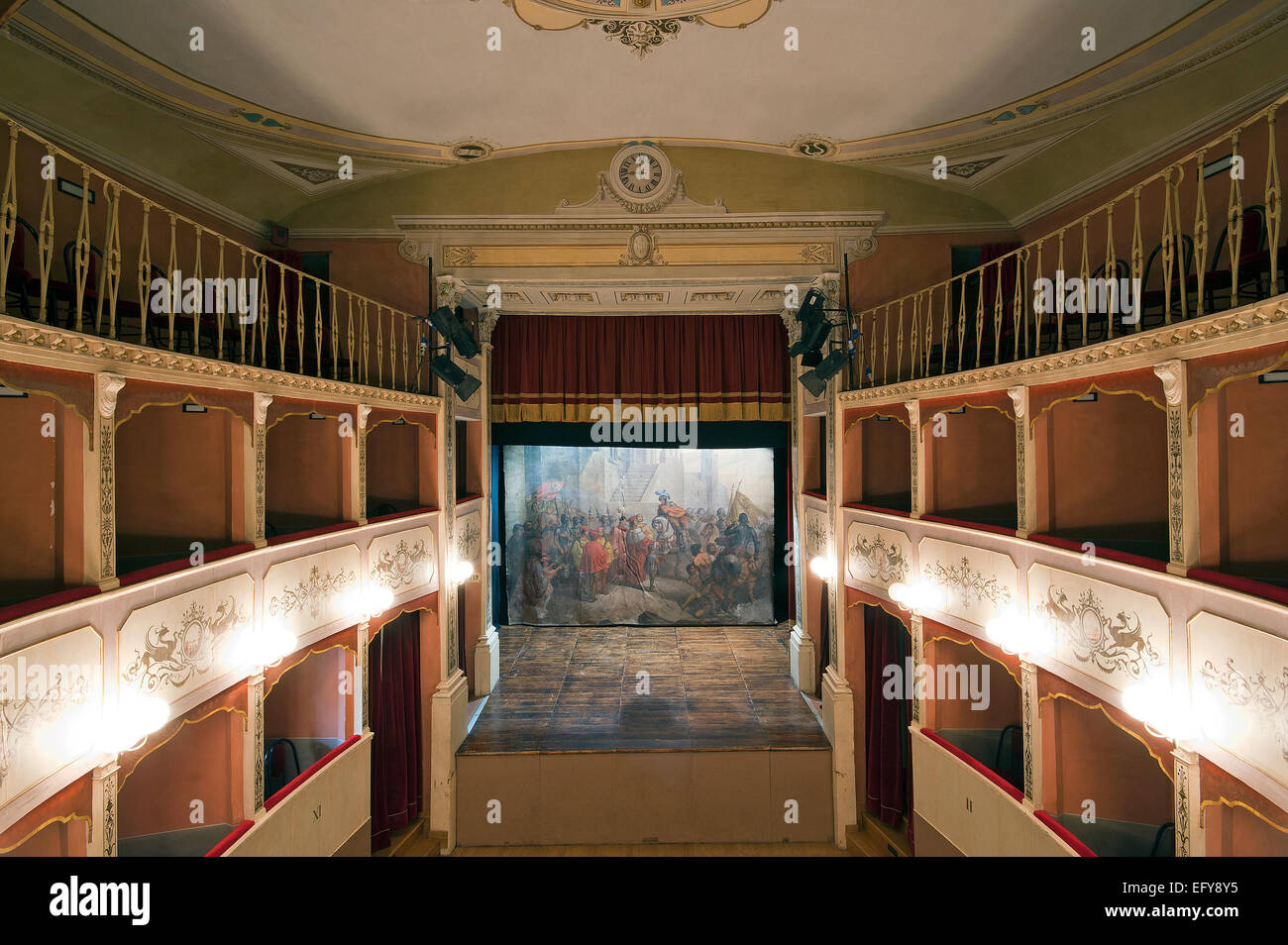 Cesare Caporali Theatre dans le village de Todi, Ombrie, Italie, Europe Banque D'Images