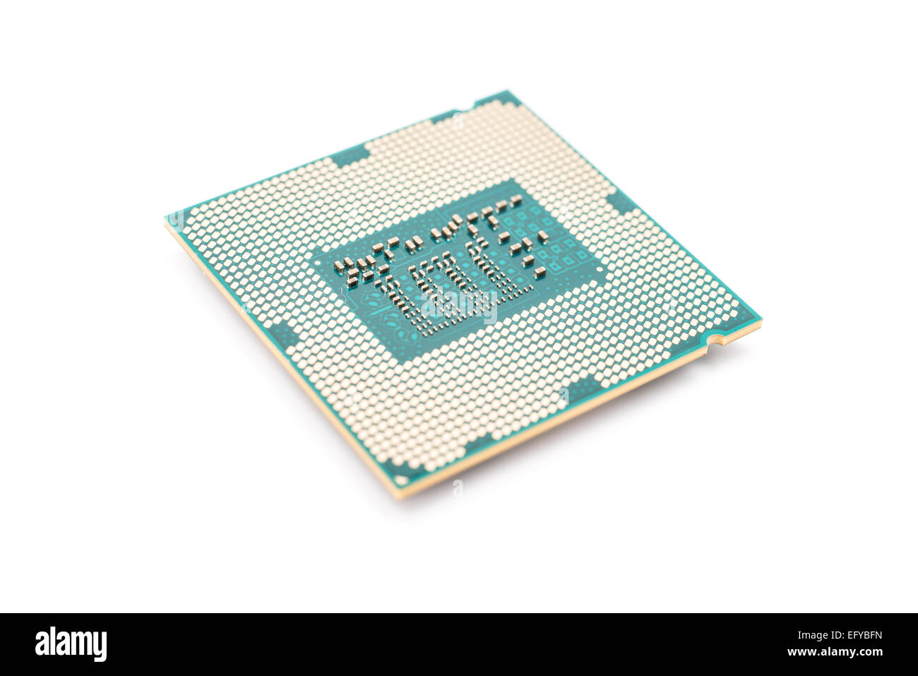 Ordinateur CPU (Central Processing Unit) Chip Isolated On White Banque D'Images
