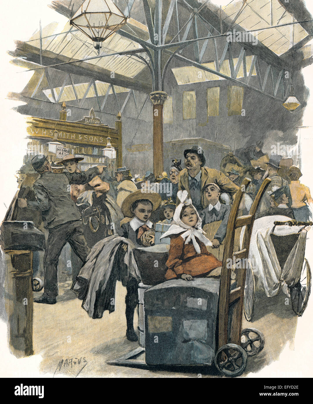 La gare Victoria de Londres, Londres, Angleterre, l'Europe, c. En 1895, Marcus, Banque D'Images