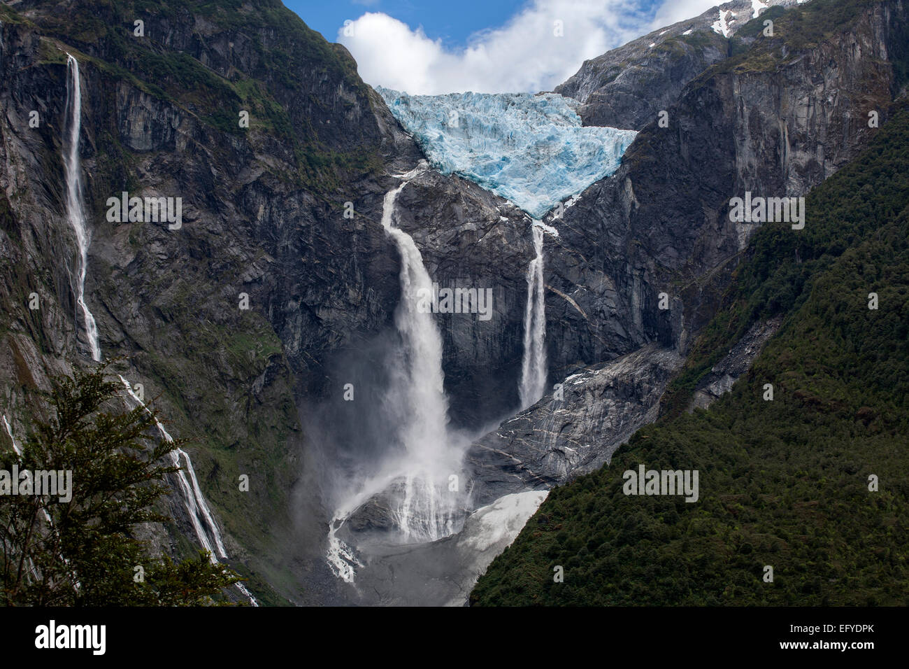 Ventisquero colgante (glacier suspendu). Le Parc National Queulat. Région  Aysén. La Patagonie. Chili Photo Stock - Alamy