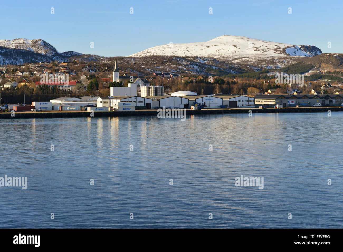 Paysage urbain, Sortland, Langøya Island, Nordland, Vesterålen, Norvège Banque D'Images