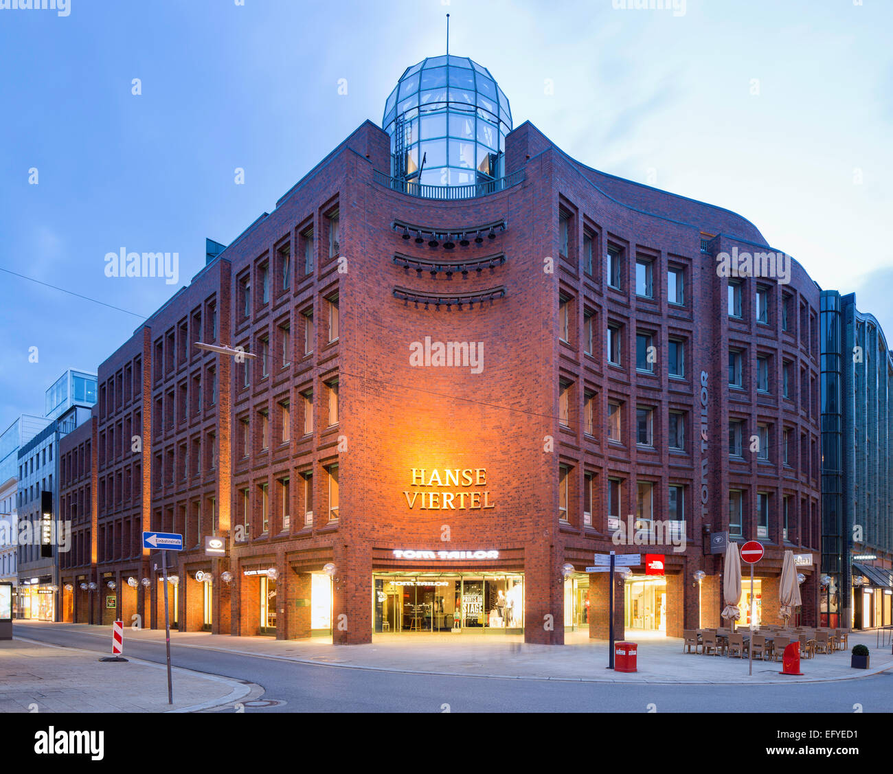 Centre commercial Hanse-Viertel, bureaux et commerces bâtiment, Hambourg, Allemagne Banque D'Images