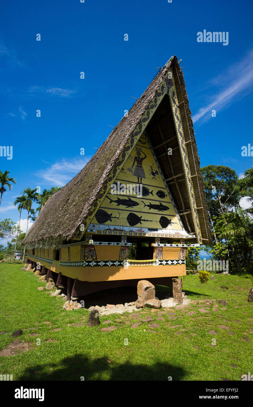 Bai traditionnels, les hommes&# 39;s house, Babeldaob, Palau Banque D'Images
