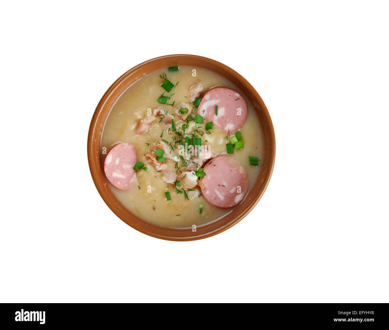 Soupe de pommes de terre saxonne. Une cuisine allemande Banque D'Images