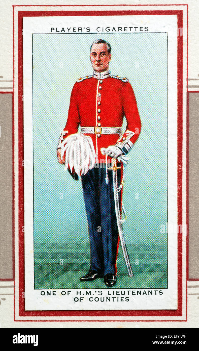 Le lecteur de carte cigarette - l'un des lieutenants d'H.M. de comtés. Banque D'Images