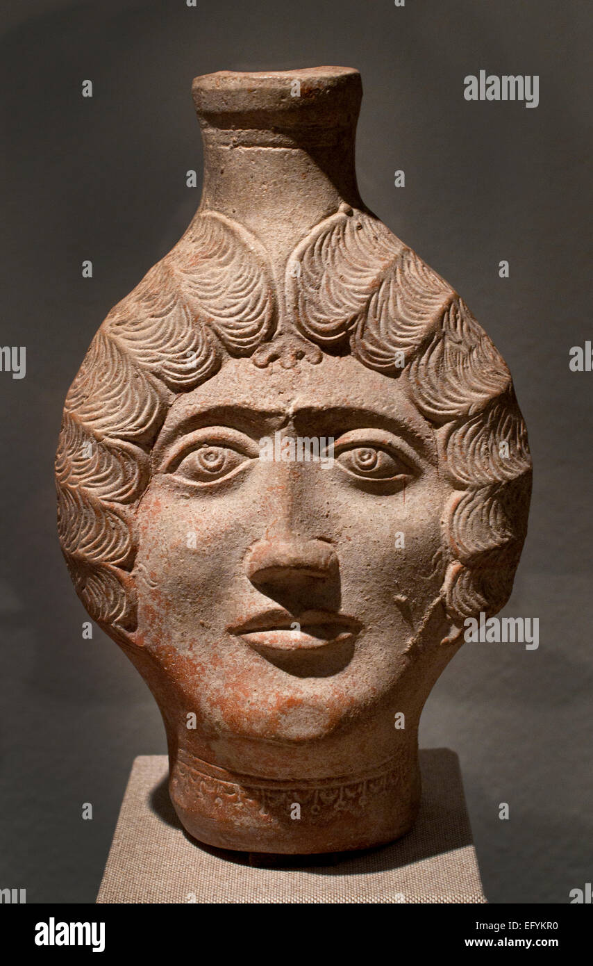 La tête de l'Afrique du Nord la poterie, 3e et 4e C. ANNONCE Musée Romain Germanique Cologne Allemagne Banque D'Images