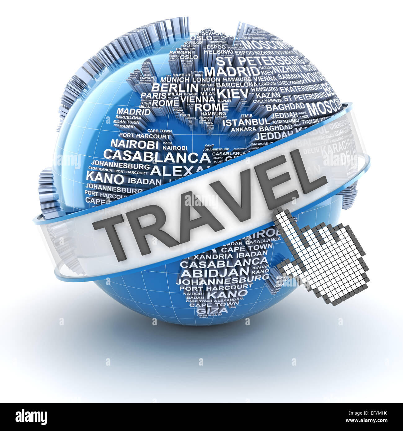Global Travel, 3D render Banque D'Images