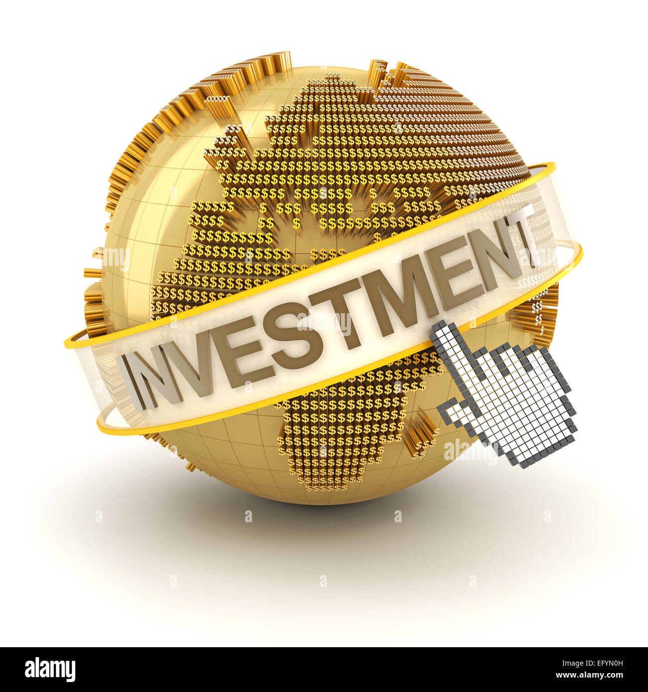 Concept d'investissement mondial, région Europe, 3D render Banque D'Images