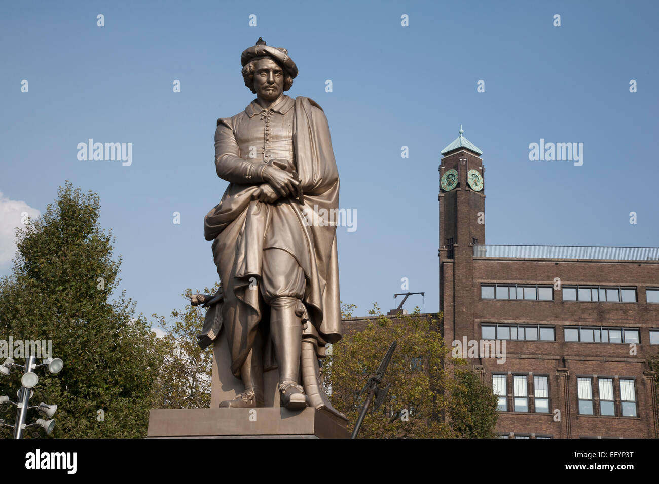 Monument de Rembrandt, Amsterdam, Pays-Bas Banque D'Images
