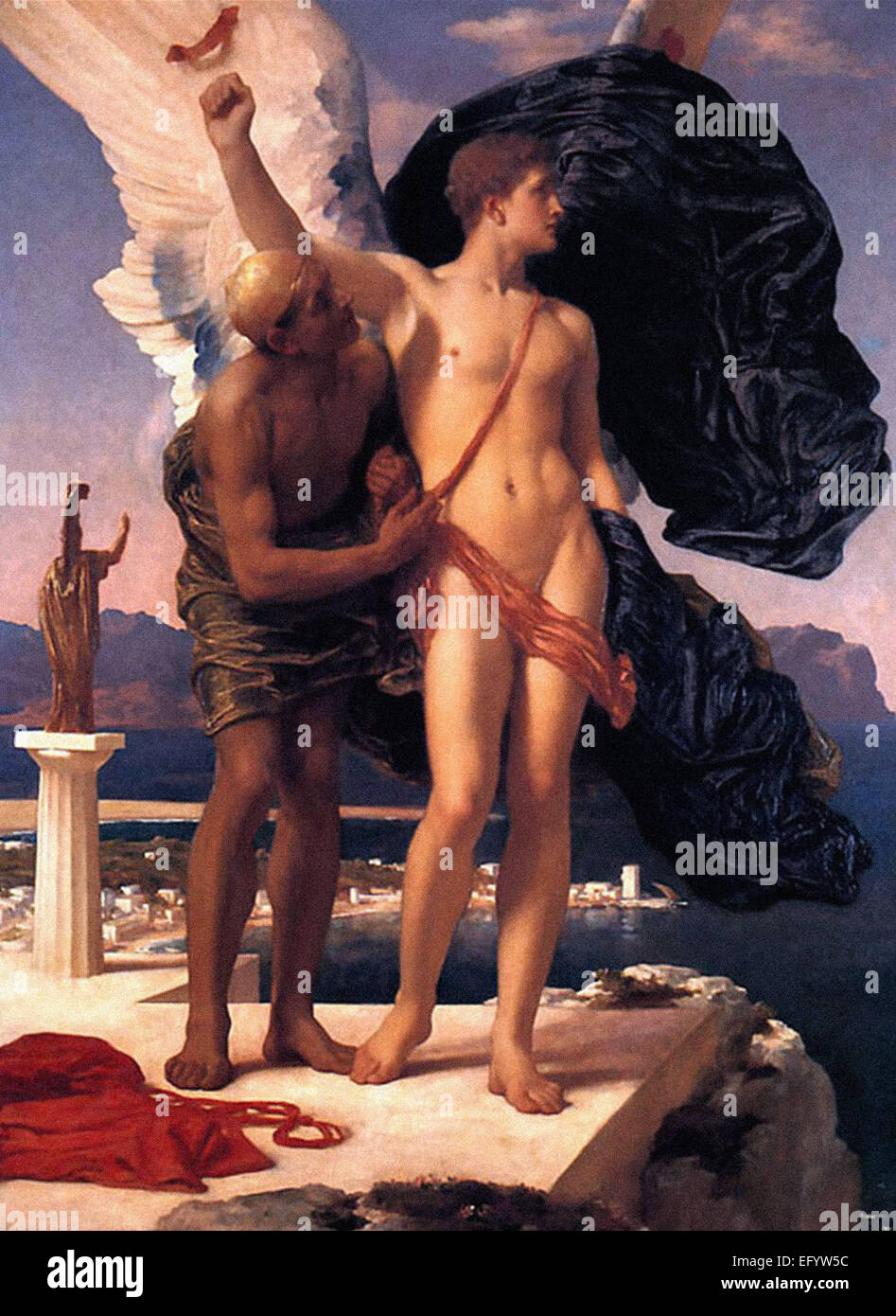 Lord Frederic Leighton Daedalus et Icarus Banque D'Images