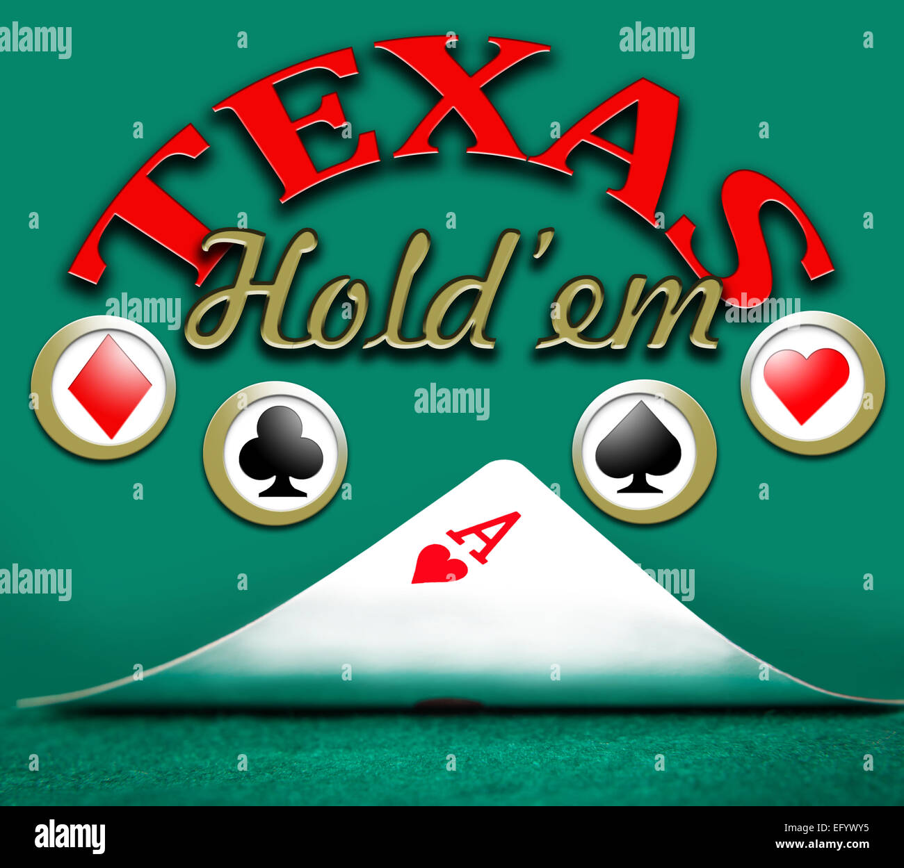 Poker Texas Holdem, le jeu historique Banque D'Images