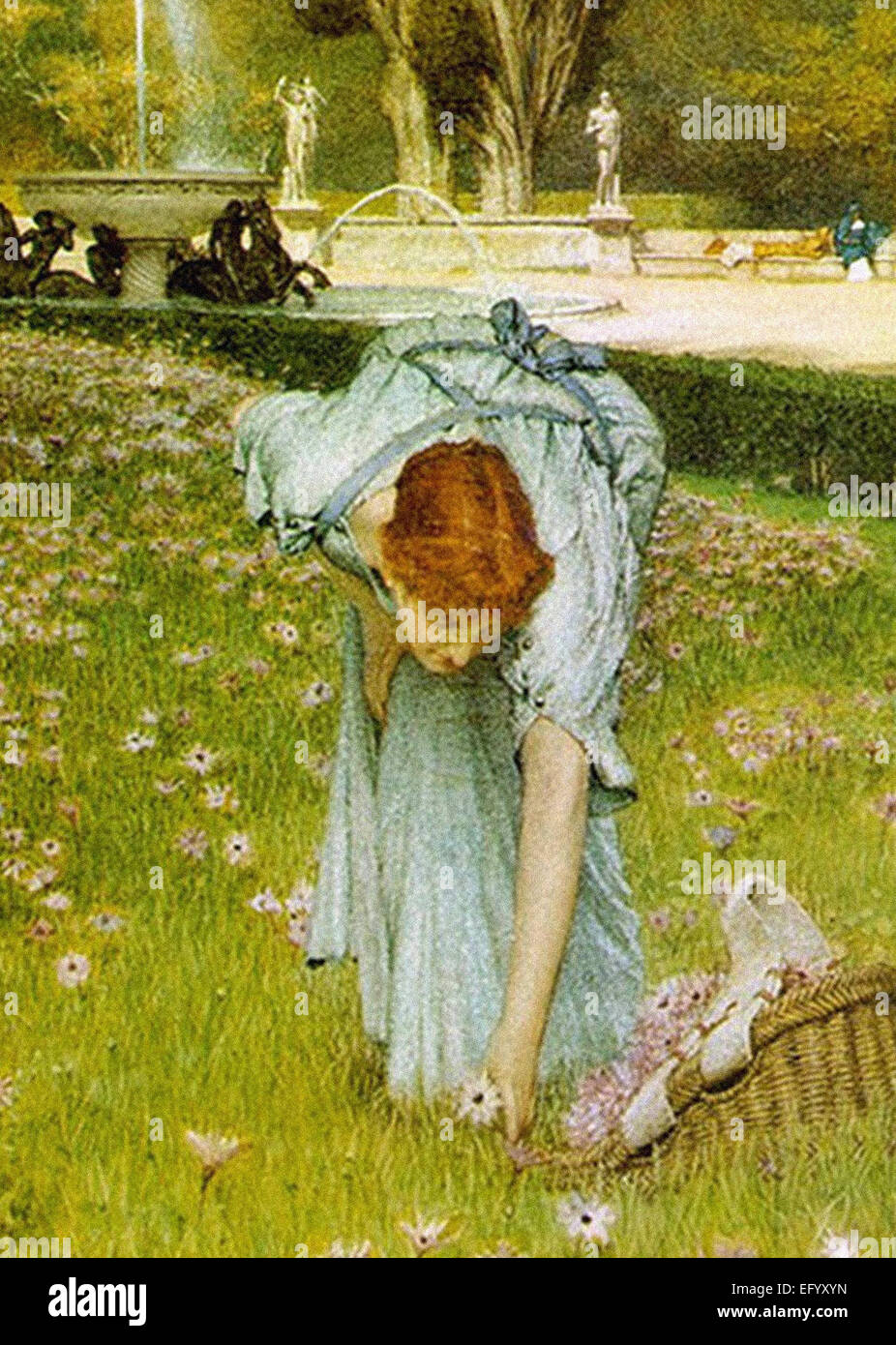 Lawrence Alma-Tadema Flora - Printemps dans les jardins de la Villa Borghese Banque D'Images