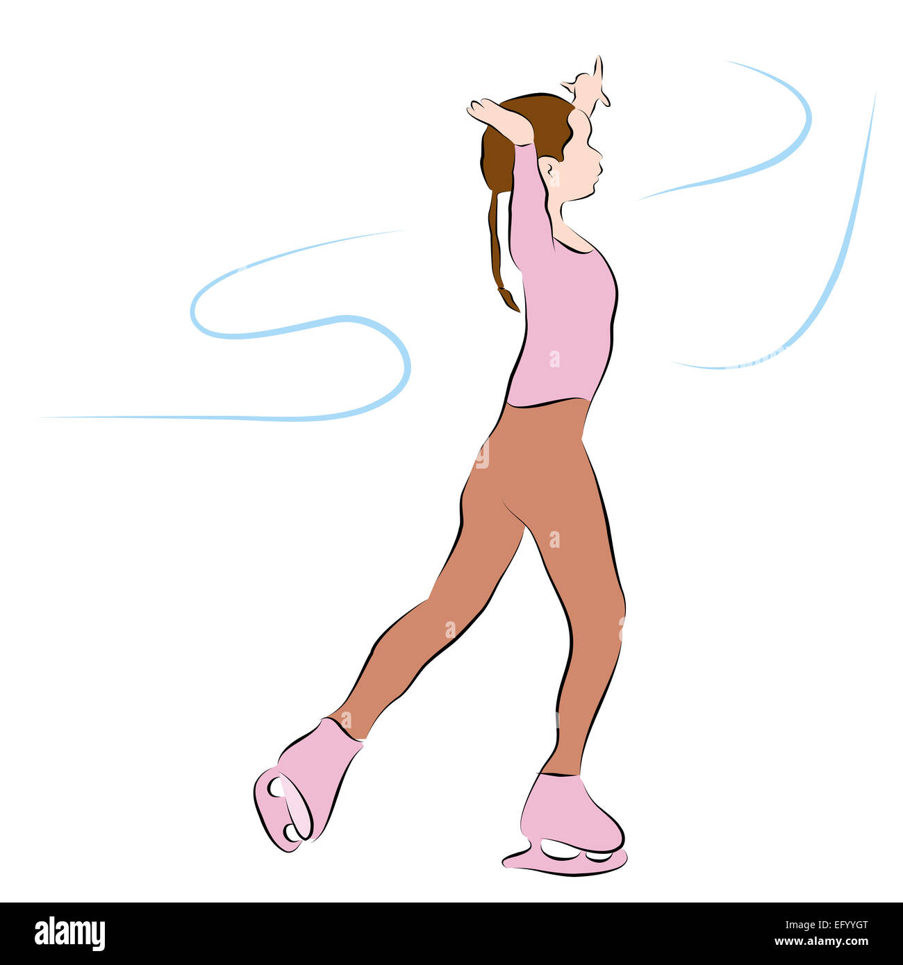 L'image d'un patin à glace girl le schéma. Banque D'Images