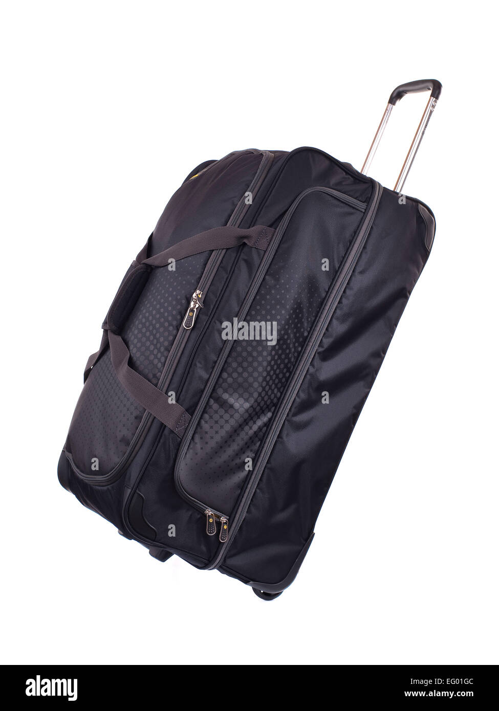 À roues sac fourre-tout en noir sur fond blanc Banque D'Images