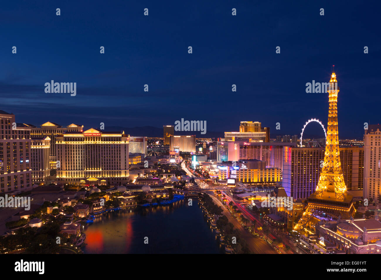 Hôtel-casinos du Strip LAS VEGAS SKYLINE NEVADA USA Banque D'Images