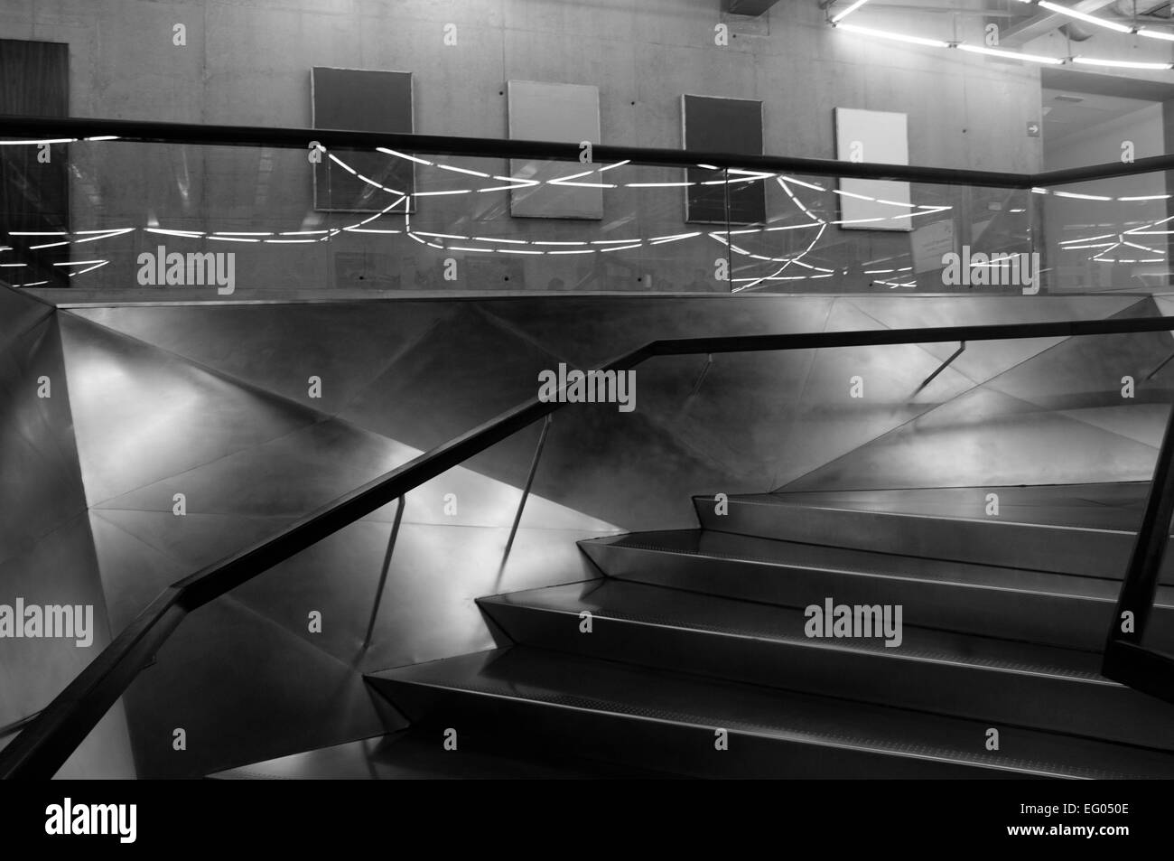 Escalier dans art museum à Madrid Banque D'Images