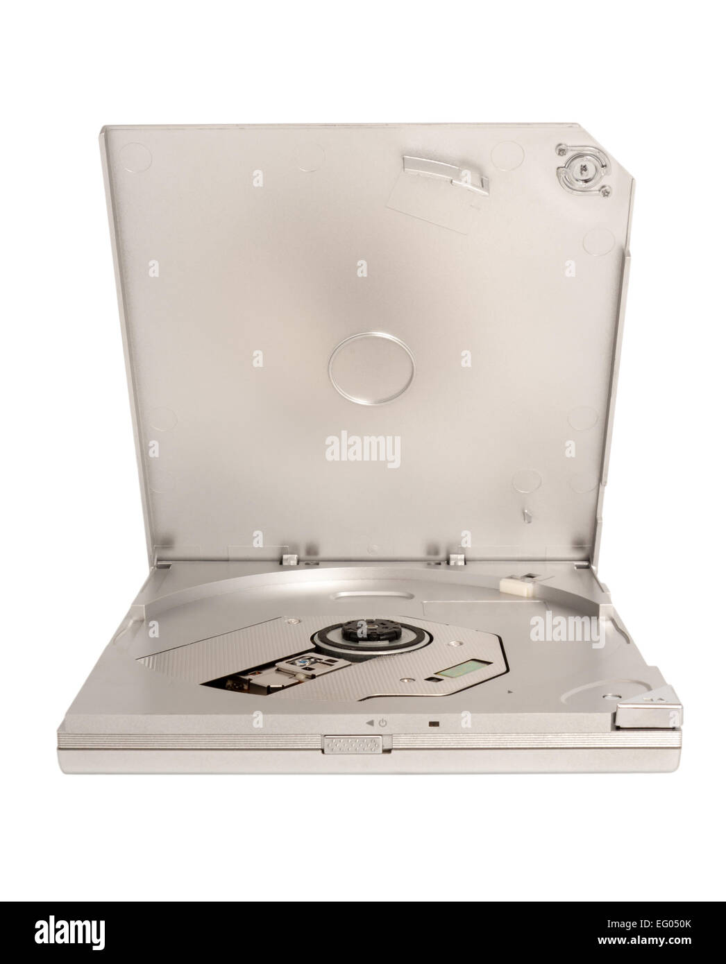 CD slim externe portable DVD isolé sur fond blanc Banque D'Images
