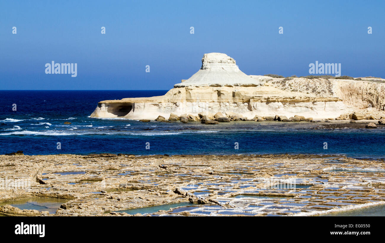 Salines dans Xwenji, Gozo Malte Banque D'Images