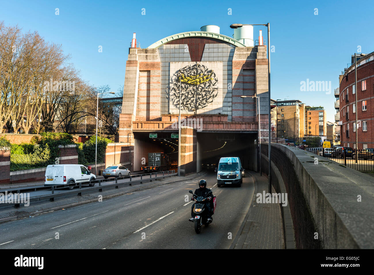 Entrée du tunnel dans Limehouse Link Road, East London Limehouse Banque D'Images