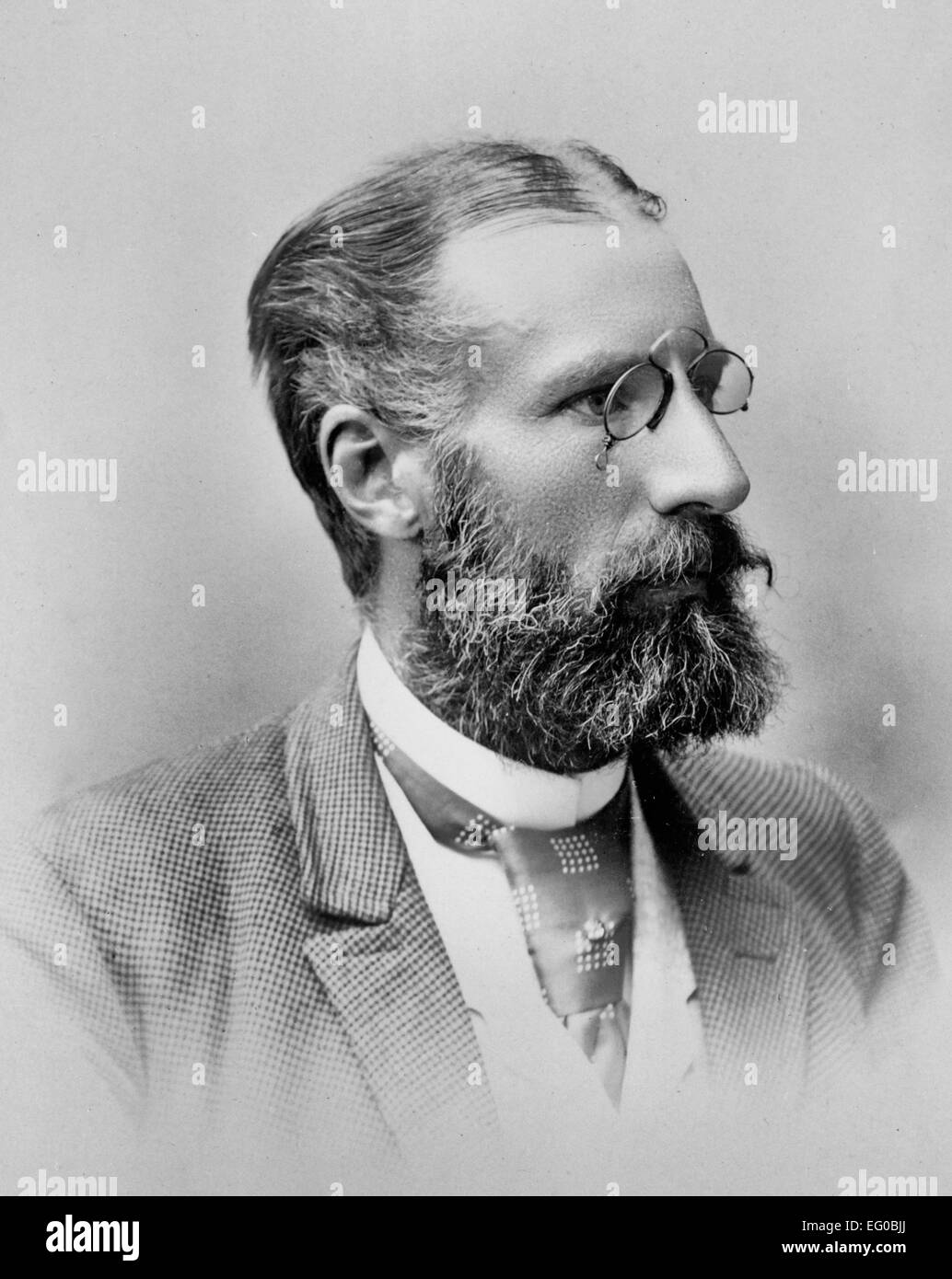 Gustaf Adolf Sellergren, ingénieur suédois, tête-et-épaules portrait, faisant face à droite, vers 1900 Banque D'Images