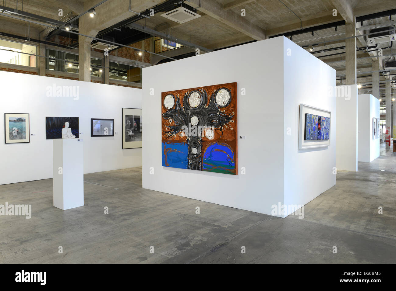 BANGKOK - le 16 janvier : Exposition d'art contemporain par Tassananchalee Kamol & Friends 71 ans anniversaire le 16 janvier 2015 à Banque D'Images